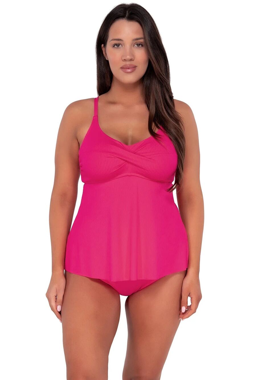 Sunsets Escape Begonia Sandbar Rib Tori Tankini Top NWT SIZE 12
